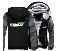 MODRYER Herren-Kapuzenpullover Mit Durchgehendem Reißverschluss Weiche Fleecejacken Für FENDT Lässige Warme Wintermäntel Outdoor-Langarm-Sweatshirt Mit Kapuze,Black Grey-XL