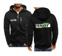 MODRYER Herren-Kapuzenpullover Mit Reißverschluss Für FENDT Mit Kapuze Winddicht Softshell-Jacken Für Den Außenbereich Warme Dicke Kapuzenpullover Thermo-Pullover Mit Taschen,Black-XL