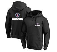 MODRYER Herren Pullover Für Scania Frühlingshoodies Fleece-Kapuzensweatshirts Jugendjungen Modepullover Laufen Sportliche Kapuzenpullover Tops Logo Trainingsanzug Streetwear,Black-Adult/5XL