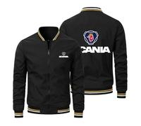 MODRYER Herren Reißverschluss Jacke Für Scania Dünnes Frühlings-Sweatshirt Bomberjacken Jugendliche Erwachsene Oberbekleidung Mit Langen Ärmeln Lässig Stilvoll Fürs Business-Büro,Black-4XL