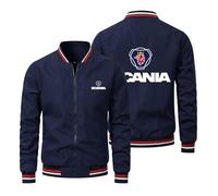 MODRYER Herren Reißverschluss Jacke Für Scania Dünnes Frühlings-Sweatshirt Bomberjacken Jugendliche Erwachsene Oberbekleidung Mit Langen Ärmeln Lässig Stilvoll Fürs Business-Büro,Blue-4XL