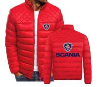 MODRYER Herren-Winterjacken Für Scania Warme Pufferjacke Gesteppte Isolierte Jacke Schnee Skimantel Outdoor Daunenjacken Zum Skifahren Laufen Reisen Wandern Golf,Red-3XL