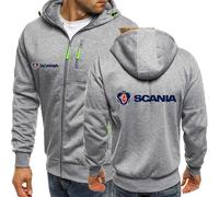 MODRYER Herrenjacken Mit Kapuze Für Scania Winddichtes Thermo-Sweatshirt Kapuzenjacke Dicke Wintermäntel Mit Kapuze Softshell-Windjacke,Light Gray-L