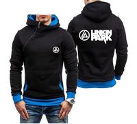 MODRYER Kapuzenpullover Für Herren Für Linkin Park Fleece Hoodies Lässiger Reißverschluss Dicker Winterpullover Sweatshirt Für Männer Jungen Teenager,Blue-M