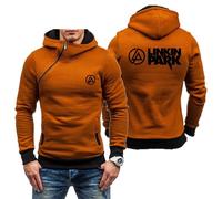 MODRYER Kapuzenpullover Für Herren Für Linkin Park Fleece Hoodies Lässiger Reißverschluss Dicker Winterpullover Sweatshirt Für Männer Jungen Teenager,Brown-XL