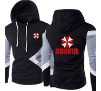 MODRYER Kapuzenpullover Für Herren Für Resident Fleece Sweatshirt Für Evil Schmale Passform Langärmeliger Pullover Für Umbrella Lässige Sweatshirts,Black-5XL