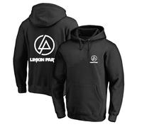 MODRYER Kapuzenpullover Für Herren Von Linkin Park Pullover Für Jungen Mit Logo Frühling Laufen Lässiger Sport-Kapuzenpullover Langärmeliger Fleecepullover Mit Taschen,Black-Adult/XXL