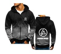 MODRYER Lässige Hoodies Für Herren Für Linkin Park Reißverschluss Jacken Oberteile Kapuzenpullover Sweatshirts Für Männer Jugend Hoodie Sportbekleidung Winddichte Langarmmäntel,I-Adults/L