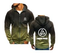 MODRYER Lässige Hoodies Für Herren Für Linkin Park Reißverschluss Jacken Oberteile Kapuzenpullover Sweatshirts Für Männer Jugend Hoodie Sportbekleidung Winddichte Langarmmäntel,H-Adults/M