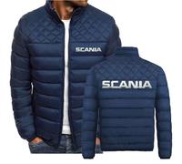 MODRYER Pufferjacke Für Herren Leichte Warme Steppjacken Für Scania Isolierter Winter-Daunenmantel Winddichte Isolierte Jacke Ski-Schneemäntel Fleecejacken Mit Reißverschluss,Navy Blue-L