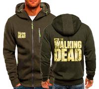 MODRYER Sweatshirts Für Herren Von The Walking Dead Mit Reißverschluss Kapuzenpullover Langärmelig Sportjacke Lässige Hoodies Für Herren Und Damen,Green-4XL