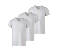 Mody Herren-Unterhemden, 3er-Pack, T-Shirts für Herren, V-Ausschnitt, Unterhemd, Baumwolle, Herren-Unterhemden, kurzärmelig, Herren-Tanktops, Weiss/opulenter Garten, XX-Large