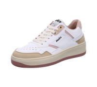 MoEa GEN1-6238 White/Pink (weiß) - sportlicher Schnürschuh - Damenschuhe Top Trends, Weiß, 60 % wasserbasiertes pu + 40 % pet für Damen, weiß, Größe 39 EU