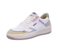 MoEa Gen1-7338 White/Pastel (weiß) - sportlicher Schnürschuh - Damenschuhe Top Trends, Weiß, 60 % wasserbasiertes pu + 40 % pet für Damen, weiß, Größe 40 EU