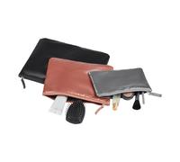 Mömax Kosmetiktaschenset Aleksandra 3-teilig , 3-teilig , Schwarz, Silberfarben, Roségold , Kunststoff , 0089200097