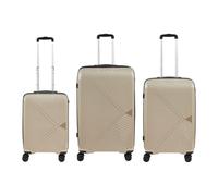 Mömax Reisekofferset Capri Grau , Grau , Metall, Kunststoff, Textil , matt,matt,Webstoff , Trennwände im Innenraum, Zahlenschloss, 360°-Rollensystem , 003495006001