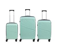 Mömax Reisekofferset Capri Mintgrün, 3-teilig , Mintgrün, 3-teilig , Metall, Kunststoff, Textil , matt,matt,Webstoff , Trennwände im Innenraum, Zahlenschloss, 360°-Rollensystem , 003495006002