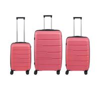 Mömax Reisekofferset Capri Pink, 3-teilig , Pink, 3-teilig , Metall, Kunststoff, Textil , matt,matt,Webstoff , Trennwände im Innenraum, Zahlenschloss, 360°-Rollensystem , 003495006003