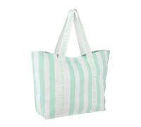 Mömax Strandtasche Mia Weiß/Mintgrün , Weiß/Mintgrün , Weiß, Mintgrün , Textil , Streifen , 43x60x18 cm , 004692026703