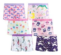 MOEMOE BABY Mädchen Boxershorts Unterwäsche 6er Pack Kinder Unterhosen aus Baumwolle mit süßen Motiven S