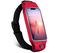 moex Handy Laufgürtel für Xiaomi 14T Pro Lauftasche Jogging Tasche Wasserdicht, Running Belt Touch Fenster leicht, Laufgurt Handytasche zum Joggen Bauchtasche Sport, Rot