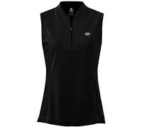 MoFiz Damen Poloshirt Bluse Ärmelloses Shirt Tank Top mit Reißverschluss Schwarz XXL