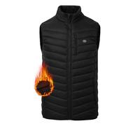 MoFiz Herren Weste Leichte Steppweste Stehkragen Warme Gefütterte Hybrid Weste Übergangswesten Winddichte Outdoorwesten für Freizeit Arbeit Golf Laufen Wandern Schwarz Größe EU M