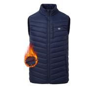 MoFiz Herren Weste Leichte Steppweste Stehkragen Warme Gefütterte Hybrid Weste Übergangswesten Winddichte Outdoorwesten für Freizeit Arbeit Golf Laufen Wandern Marineblau Größe EU 3XL