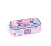 MOFU MOFU Federmäppchen für die Schule, offizielles Mofu Mofu, ovales Federmäppchen für Mädchen, ideal zur Aufbewahrung von Schreibwaren, mit Trennwand und elastischen Schlaufen, praktischem