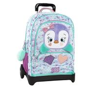 MOFU MOFU Schulrucksack Mofu Mofu, verstellbarer Griff, abnehmbarer Trolley, gepolsterte und verstellbare Schultergurte, 2 Hauptfächer, Fronttasche, Reißverschluss, 34 x 52 x 22 cm, grün, M, Casual
