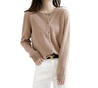 MOGSA Cardigan-Pullover Damen Strickjacken Pullover O-Ausschnitt Frühling Herbst Strick Kaschmir Strickjacken einreihig Damen Pullover