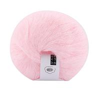 Mohair-Strickwollgarn, bequemes, glänzendes Bouclé-Garn, weiches Angora-Wollgarn für DIY Schal, Schal, Häkelgarnzubehör (40 light pink)