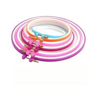 MOHUIED Mini-Stickrahmen 5 Teile/Satz Kunststoff Stickerei Kreuz Stich Hoop Set Rahmen Einstellbare Nähen Werkzeuge Liefert DIY Bekleidung