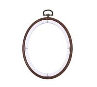 MOHUIED Mini-Stickrahmen Nähwerkzeug, rund, oval, aus Holz, Farbe, Stickrahmen, Rahmen-Set, Kunststoff, Ringe for DIY, Kreuzstich, Nadelhandwerk(10.5x13.5cm)