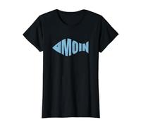 Moin Norddeutsch Fischform Maritime Hamburg Sylt Friesland Preisgünstiges Grafik-T-Shirt, Damen, Schwarz, L