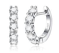 Moissanit-Creolen, 2,0 Karat D-Farbe, Brillant-Rundschliff, Labor-Created Diamant, Ohrringe, 18 Karat Weißgold, Sterlingsilber, Huggie-Ohrring für Damen und Herren, Hochzeitsohrringe, Silber/Gold, 2.0