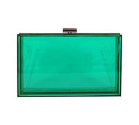 MOISTRI Frauen Klare Geldbörse Acryl Abend Clutch Tasche Schulter Handtasche Einzigartige Abendtaschen und Clutches Umhängetasche Grün-T