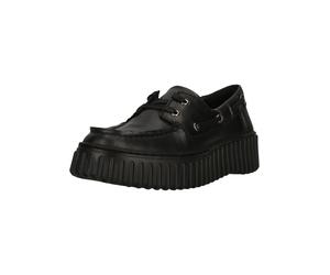 Mokassin CLARKS "Torhill Boat", Damen, Gr. 37,5, schwarz, Leder, Schuhe Mokassin, mit 4 cm Plateauprofilsohle (94158338-37,5) schwarz
