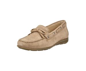 Mokassin GABOR COMFORT "Gabor Comfort Mokassin Leder", Damen, Gr. 37,5, sand, Leder, Schuhe Mokassin (13303217-37,5) sand