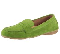 Mokassin GABOR, Damen, Gr. 36, grün (apfelgrün), Ziegenveloursleder, unifarben, Schuhe Mokassin, Slipper, Bequemschuh, Flats mit modischem Zierriegel (26480836-36)