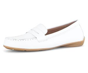Mokassin GABOR, Damen, Gr. 36, weiß, Kalbsleder, unifarben, Schuhe Mokassin, Halbschuh, Businessschuh, Schlupfeschuh mit Zierriegel (12099321-36) weiß