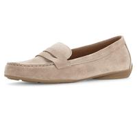 Mokassin GABOR, Damen, Gr. 38, beige, Veloursleder, unifarben, Schuhe Mokassin, Slipper, Bequemschuh, Flats mit modischem Zierriegel, Topseller (66530235-38)