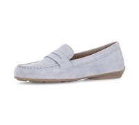 Mokassin GABOR, Damen, Gr. 38, hellblau, Veloursleder, Schuhe Mokassin, Slipper, Bequemschuh, Flats mit modischem Zierriegel (12756545-38) hellblau