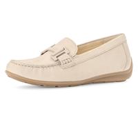 Mokassin GABOR "FLORENZ", Damen, Gr. 35, beige (hellbeige), Nubukleder, unifarben, Schuhe Mokassin, Komfortschuh, Bequemschuh, Slipper in Weite G (=weit) (40969637-35)
