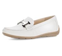 Mokassin GABOR "FLORENZ", Damen, Gr. 36, weiß, Kalbsleder, unifarben, casual, Schuhe, Komfortschuh, Bequemschuh, Slipper in Weite G (=weit) (35737859-36) weiß