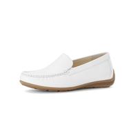 Mokassin GABOR "Mokassin Glattleder", Damen, Gr. 38,5, weiß, Schuhe Mokassin (38555320-38,5) weiß