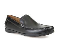 Mokassin GEOX "U SIRON A", Herren, Gr. 46, schwarz, Leder, Schuhe Mokassin, Loafer, Business Schuh, Autofahrer Schuhe mit Ziernaht, Topseller (52837501-46)