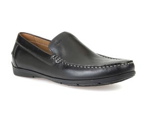 Mokassin GEOX "U SIRON A", Herren, Gr. 46, schwarz, Leder, Schuhe Mokassin, Loafer, Business Schuh, Autofahrer Schuhe mit Ziernaht, Topseller (52837501-46)