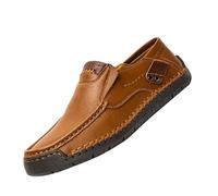 Mokassin Herren Leder Loafer Slip-on Lederschuhe Komfort Fläche Halbschuhe 2025 Outdoor Casual Wanderschuhe Weiche Bequeme Klassische Schuhe Rutschfest Herrenschuhe Freizeitschuhe Schlupfschuhe
