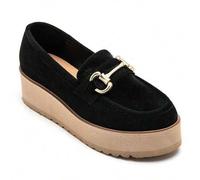 Mokassin Schuh mit Riemen, metallischen Details und profilierter Sohle